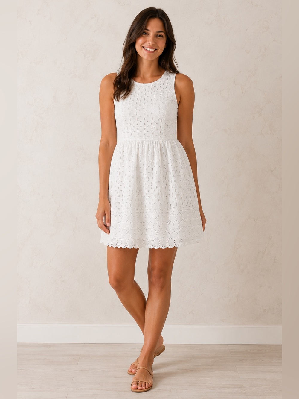Old Navy White Eyelet Fit & Flare Dress Size 0 Bridal Shower Summer